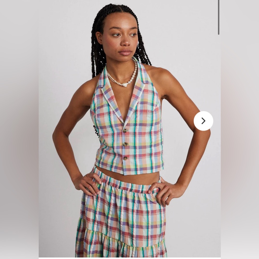 Damson Madder maya waistcoat - picnic check